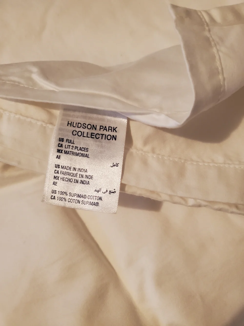 Hudson Park Full Size White Cotton Bedding Lot - 4 Mattress Covers, 1 Sheet, 7 P